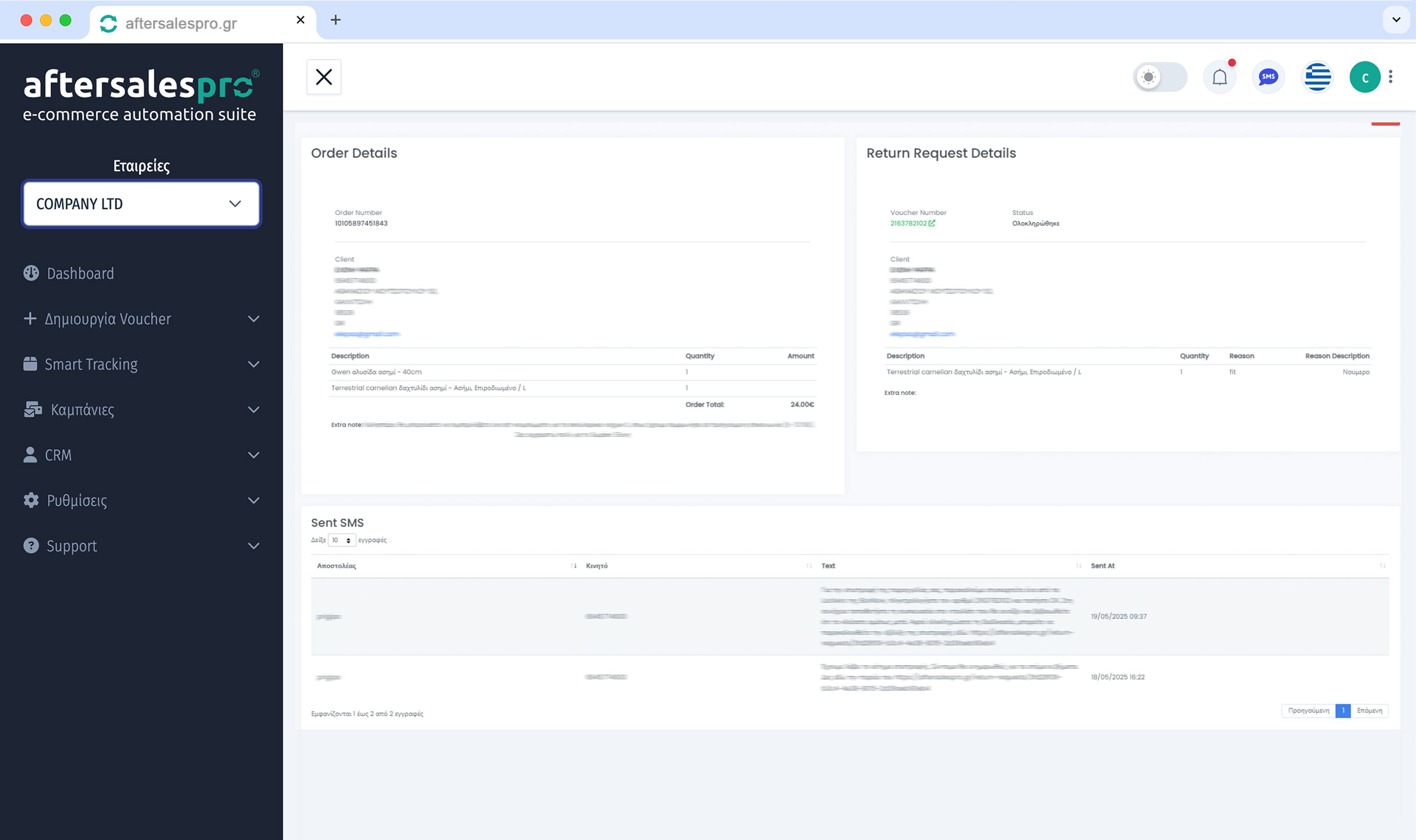 Track all your returns processes in any stage